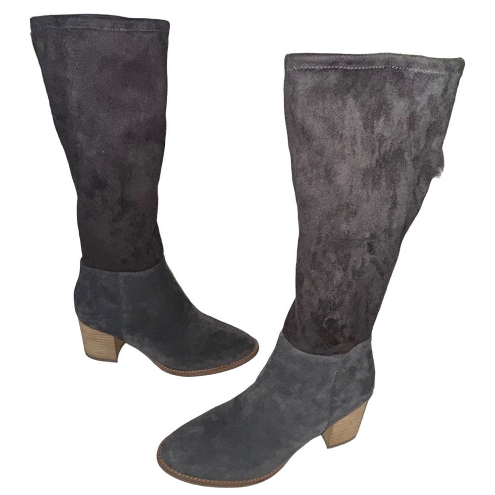 Blondo Nada Gray Suede Knee High Waterproof Boots